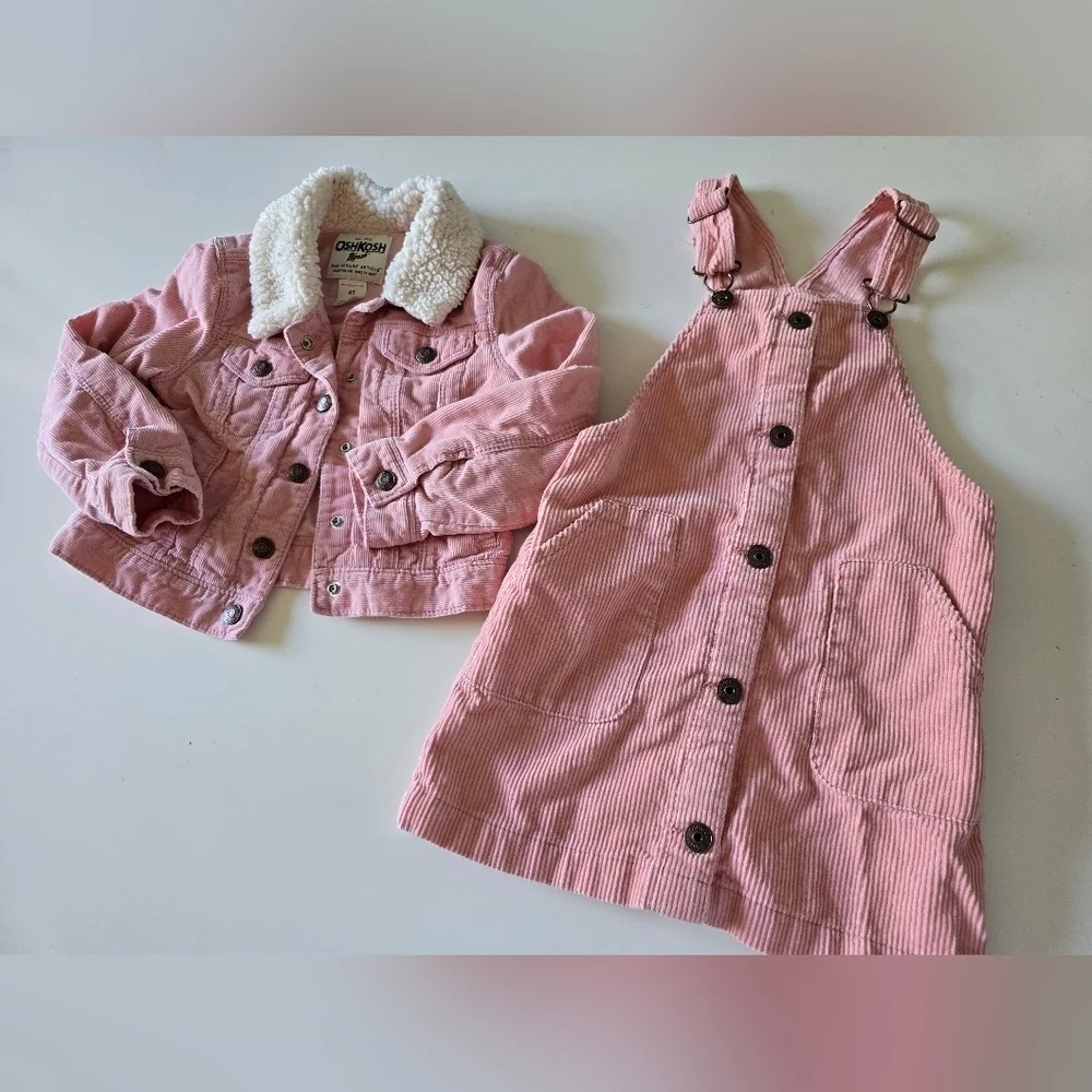 Oshkosh B'gosh Corduroy Jacket Dress set 4T Pink